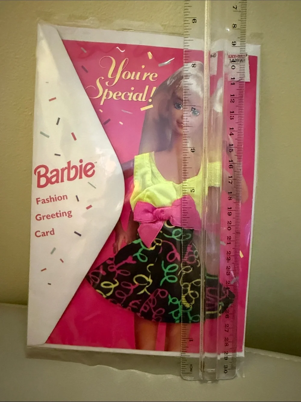 Barbie Pink Neon Yellow and Black Fashion Greeting Card
